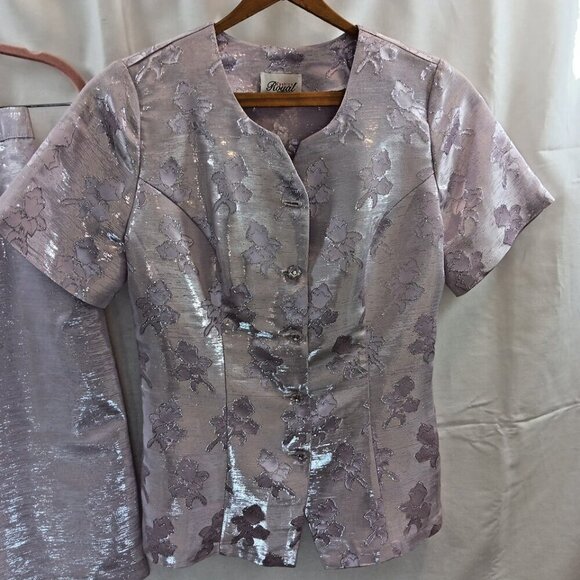 Vintage Royal Fashion USA Top And Skirt Womens Gala Dress Rare Est 1970-80s - Picture 3 of 15